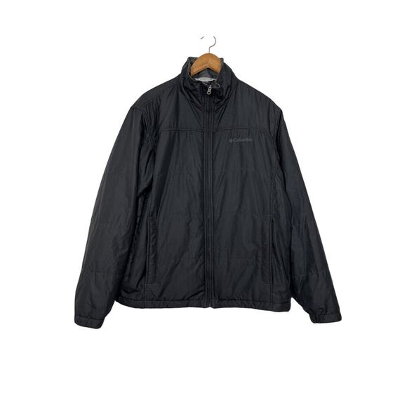 Columbia Jacket Mens Interchange Full Zip Omni-Shield Sz L Black Lightweight - Picture 1 of 13